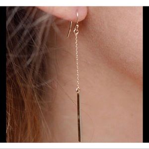 ❤️Long, dangling long drop Gold tassel earrings